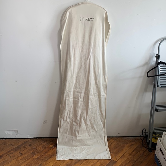 NWT JCrew Ivory Silk Crepe Draped Gown with Pink Ribbon in Canvas Bag - Picture 3 of 10